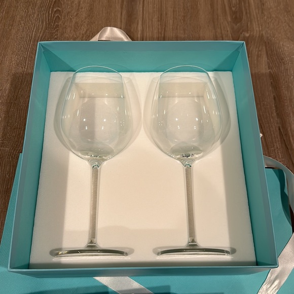Tiffany & Co. Dining Tiffany Co Set Of 2 Crystal Glass Red Wine
